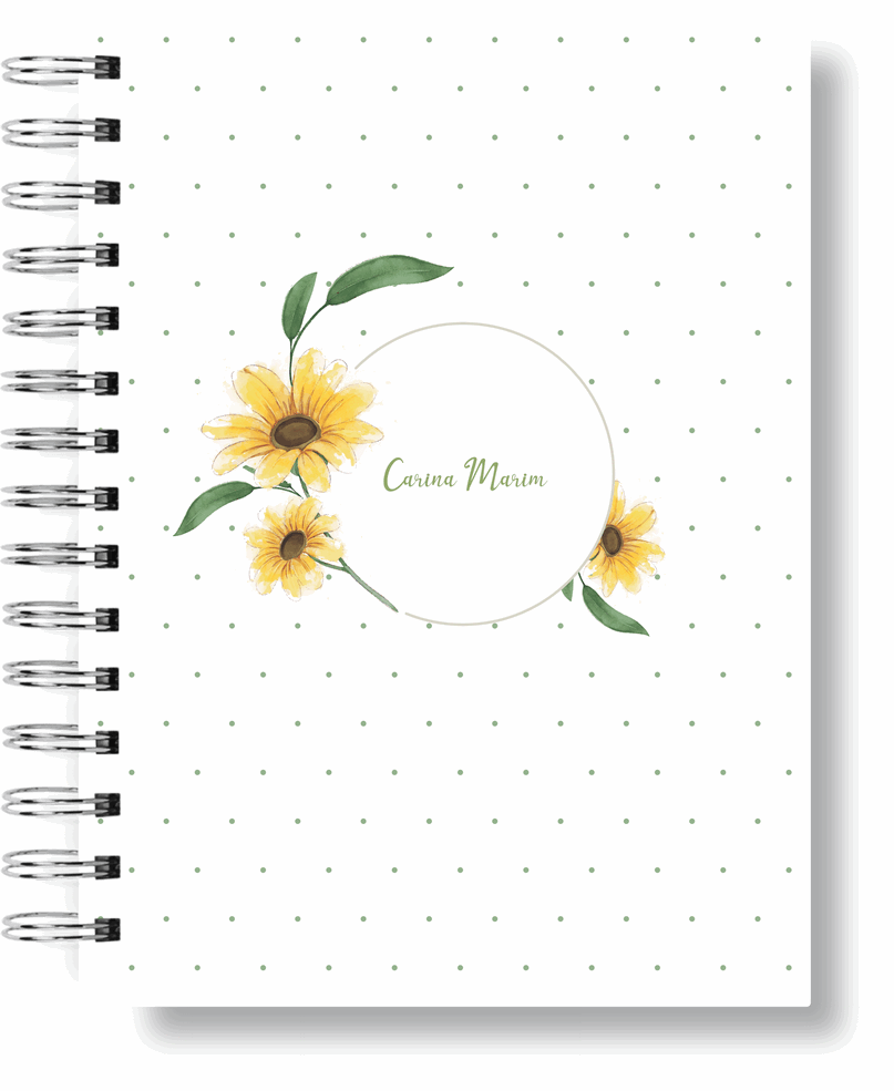 AGENDA - GUIRLANDA FLORAL AMARELA
