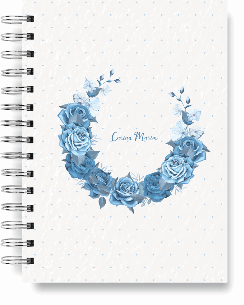 AGENDA - GUIRLANDA FLORAL AZUL