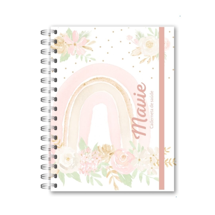 CADERNETA DE SAÚDE - ARCO ÍRIS AQUARELADO MENINA
