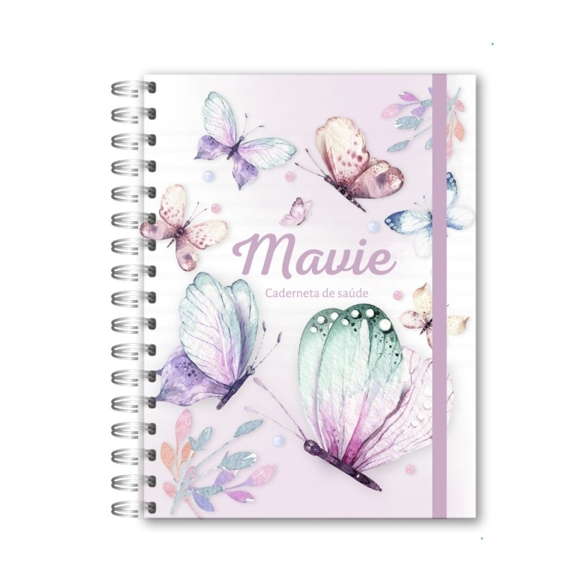 CADERNETA DE SAÚDE - BORBOLETAS LILÁS