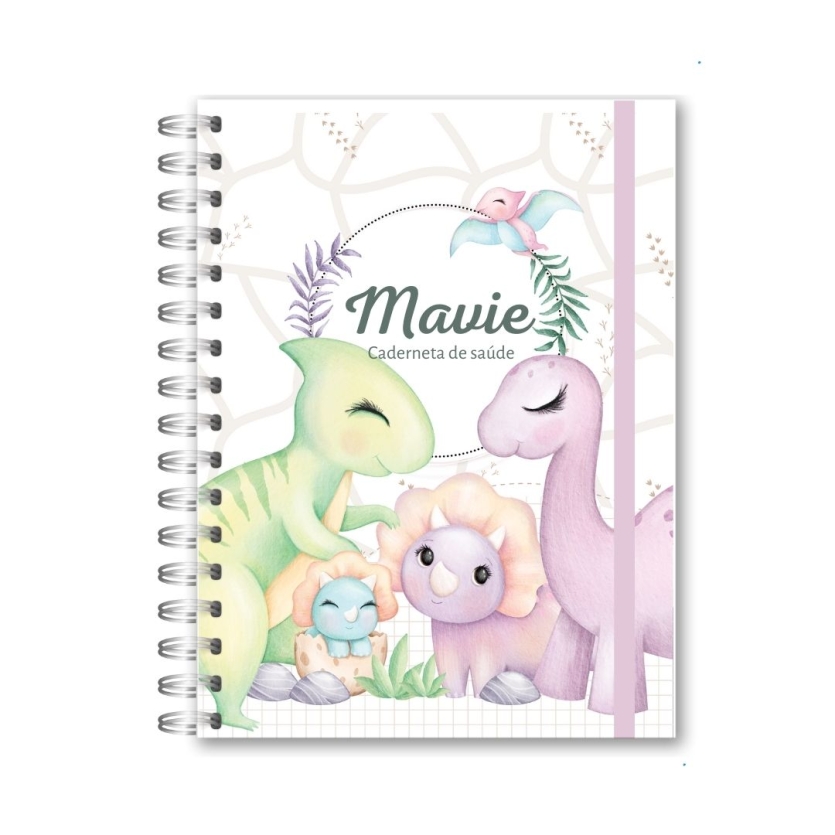 CADERNETA DE SAÚDE - DINOSSAUROS MENINA