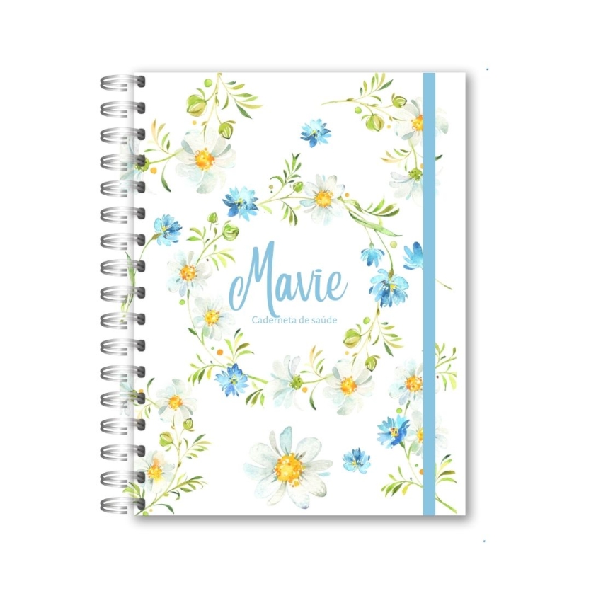 CADERNETA DE SAÚDE - FLORAIS AZUL