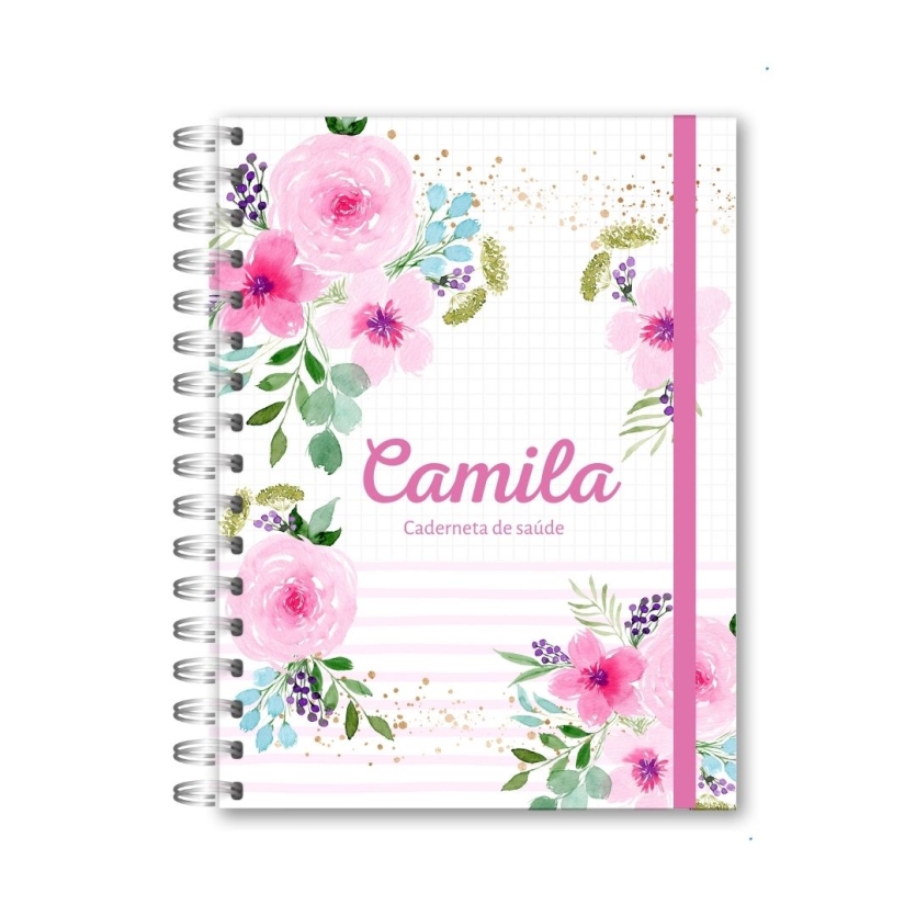 CADERNETA DE SAÚDE - FLORAL PINK E ROSA