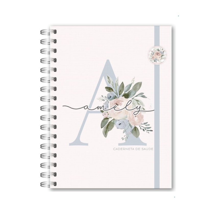 CADERNETA DE SAÚDE - INICIAIS FLORAL